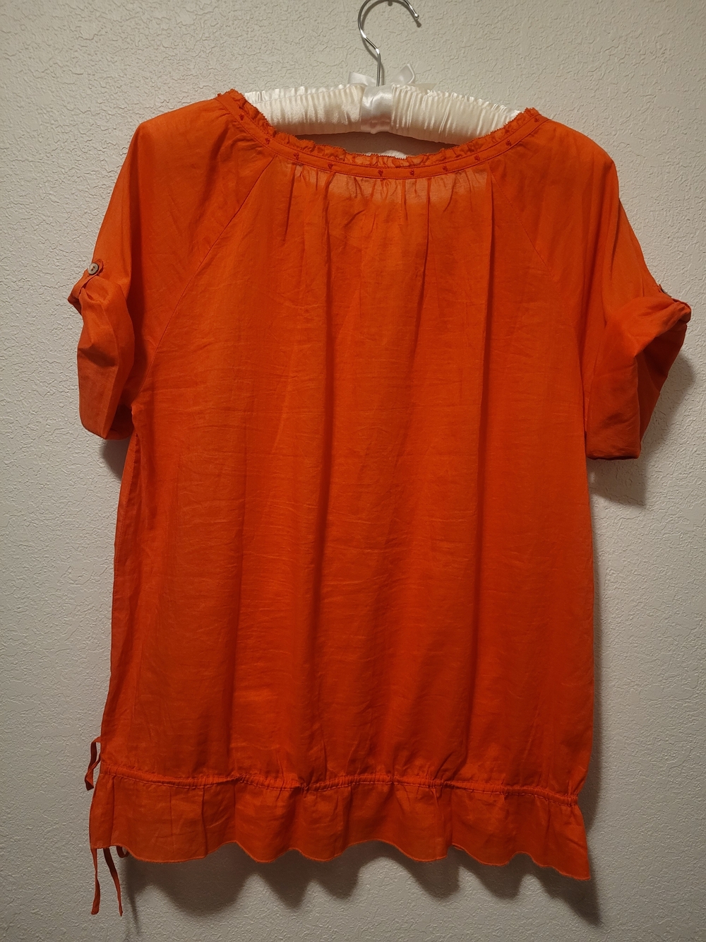 Sundance, Beautiful orange, cotton top In large. Short-Sleeve - Picture 7 of 15
